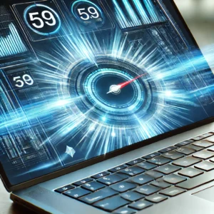 Modern laptop Windows rendszerrel, sebességjavító grafikai elemekkel.