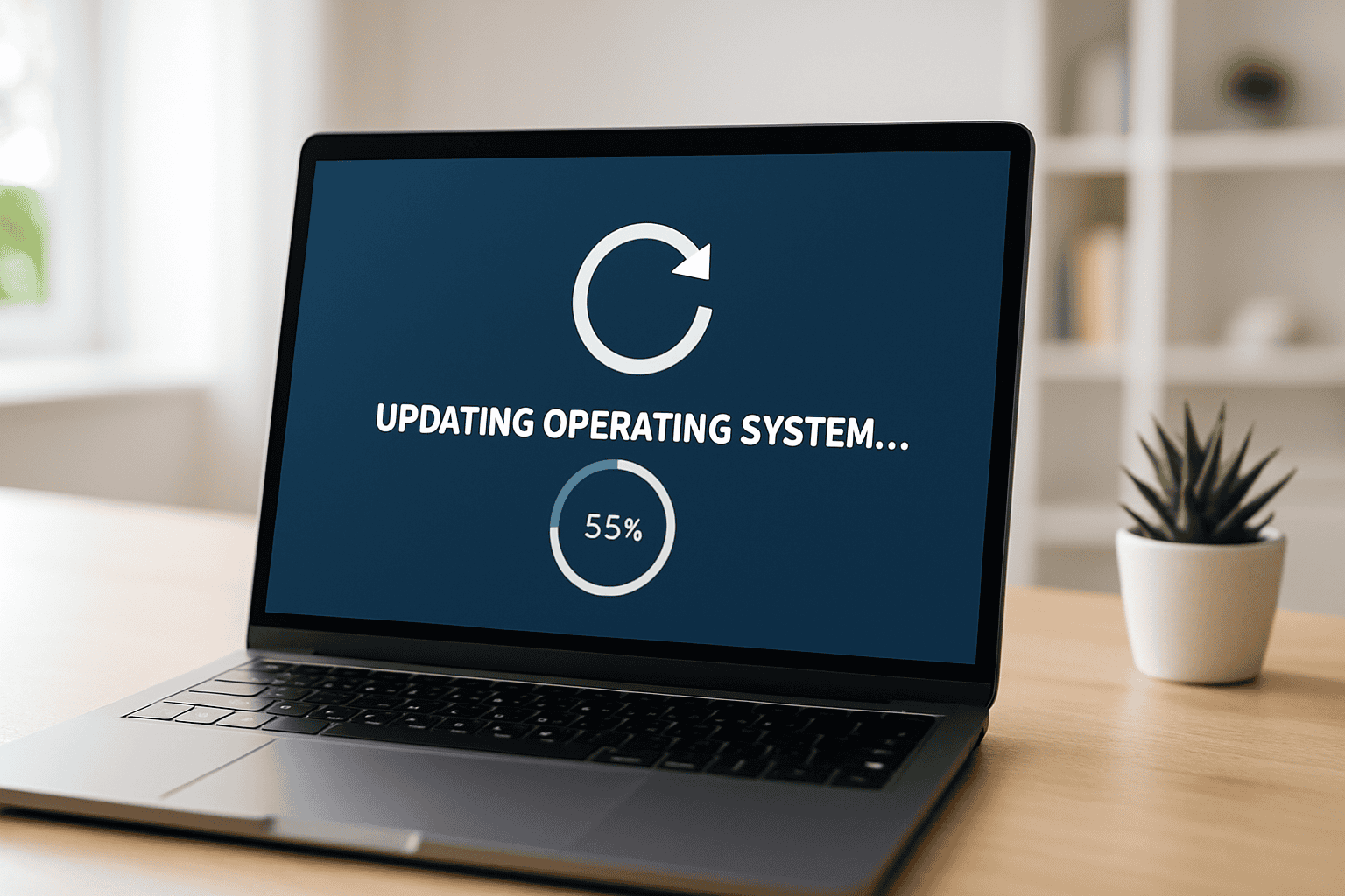 Operációs rendszer frissítés folyamata laptopon